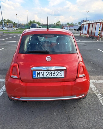 Fiat 500 cena 38800 przebieg: 61300, rok produkcji 2016 z Warszawa małe 67